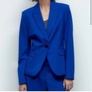 Zara basic blazer royal blue Size XS